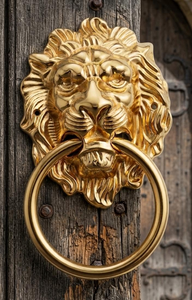 Timbre de Puerta Decorativo con Cabeza de León de Latón, Herraje de Entrada de Estilo Vintage, Timbre de Puerta Principal de Latón para Decoración del Hogar y Villas - Product Image 4