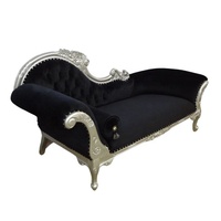 Sofá Cleopatra Clásico, Sofá Cama Chaise Longue, Sofá de Hierro y Madera Tallado a Mano, Diván para Amueblar una Sala de Estar de Estilo Antiguo
