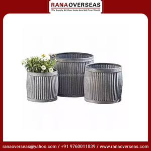 Pot de plante en fer en métal à forte demande Jardinière galvanisée élégante idéale pour la décoration de jardinage intérieur et extérieur à des prix abordables - Product Image 3