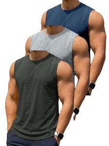 Summer Men's Cotton Breathable Vest 3pcs Set Fashionable Solid Color Summer Men's Sleeveless Vests 5Pcss Set Cool And Breathable - Product Image 2