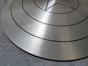Silver Plated Stainless Steel Circular Shield With Etched <b>Star</b> <b>Design</b> Art Collectible Decorative Emblem - Product Image 5