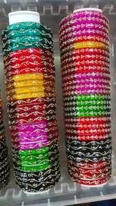 Juego de Brazaletes Acrílicos con Patrón Floral Colorido, Chapados en Oro, Joyería Étnica para Mujer, Accesorios de Moda para Bodas, Brazaletes con Tamaños Personalizados - Product Image 5