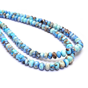 Cuentas redondas lisas de turquesa AAA de 5mm-7mm, turquesa lavanda natural de Golden Hills, Kazajstán, piedra preciosa para joyería. - Product Image 4