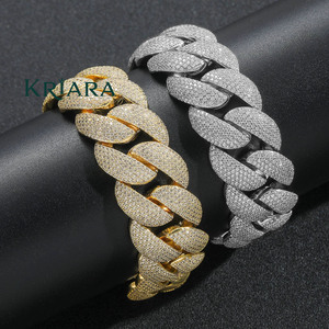 Bracelet chaîne en moissanite S925 plaqué or 22 carats, taille brillant rond, micro-incrustation, luxe, unisexe - Product Image 1