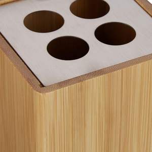 Ensemble de vanité en bois écologique de conception exclusive, six pièces, porte-brosse à dents, gobelet, porte-savon - Accessoires de salle de bain de luxe modernes - Product Image 2