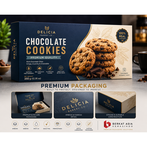 Custom Delicia Premium <b>Cookie</b> <b>Box</b> Food Packaging OEM MOQ 1000pcs - Product Image 1
