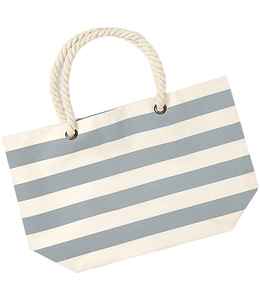 Sac de plage en toile de coton nautique à poignées en corde et œillets, personnalisable avec logo, vente en gros, promotionnel, pour voyage, en toile rayée - Product Image 2