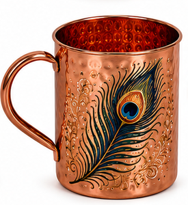 Handcrafted Hammered Copper Mug with <b>Ship</b> <b>Wheel</b> Design Pure Copper Drinking Mug Moscow Mule Mug Nautical Maritime Copper Cup - Product Image 3