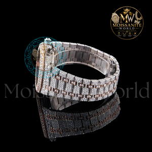 Moissanite World Cartoon Luxury Chronograph <b>Watch</b> 40mm Analog Quartz Movement Stainless Steel 20mm Push Button Hidden <b>Clasp</b> - Product Image 3