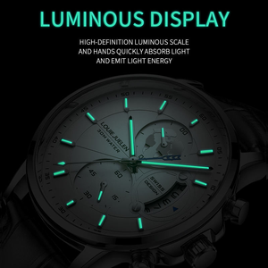 LOUIE JUELEN 576 Men's Business Watch Waterproof Luminous Leather Stainless Steel Quartz Movement - Product Image 5