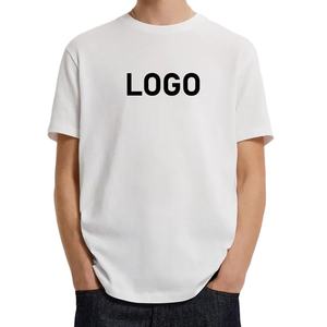 Camiseta de gran tamaño con hombros caídos para hombre, alta calidad, 100% algodón, diseño de logotipo personalizado, patrón sólido, camisetas con cuello redondo para hombre - Product Image 4