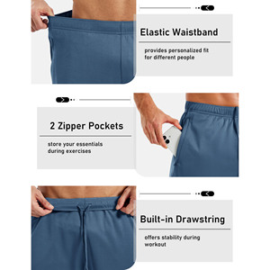 Shorts de course athlétiques respirants pour hommes avec tissu à séchage rapide, légers, pour l'entraînement en salle de sport, taille élastique, shorts de sport et de fitness - Product Image 5
