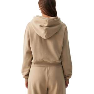 Ensemble sweat à capuche zippé et pantalon de survêtement oversize pour femme en molleton doux, coton et polyester, pour la détente, vente en gros, fabricant - Product Image 5