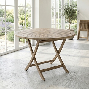 New Modern Minimalist Wholesale Round Teak Wood <b>Folding</b> <b>Dining</b> <b>Table</b> Outdoor Patio Garden Backyard Space Saving Furniture Pieces - Product Image 4