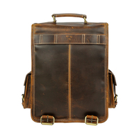 Mochila de Cuero Unisex, Estilo Retro de Lujo, Mochila de Viaje, Bolso Escolar, Piel de Vaca Resistente al Agua, Capacidad de 20-35L