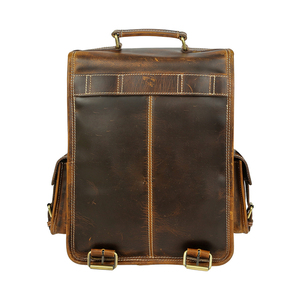 Mens Leather Backpack Retro Luxury Fashion Style Travel Bag Daypack School Bag Durable Cowhide Backpack - Product Image 2