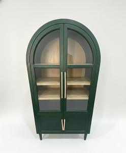 Mueble de Salón Escandinavo Moderno de Madera Maciza PKP FURNITURE, Vitrina Arqueada con Puertas de Vidrio y 4 Estantes - Product Image 6