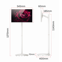 Android Smart TV Mobile Monitor 24 27 32 Inch Portable Touch Screen Rotating Display Kiosk Built In Battery Stand Board
