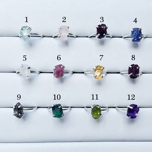 Factory Wholesale Natural Raw Ruby July Birthstone Open Adjustable <b>Ring</b> 925 Sterling Silver Prong Setting <b>Ring</b> Statement <b>Ring</b> - Product Image 2