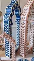 Hermosa Decoración de Puerta Árabe de Madera con Incrustaciones de Resina, Mini Arco Mihrab, Adorno Islámico para el Hogar, Hecho a Mano, Decoración de Alta Calidad