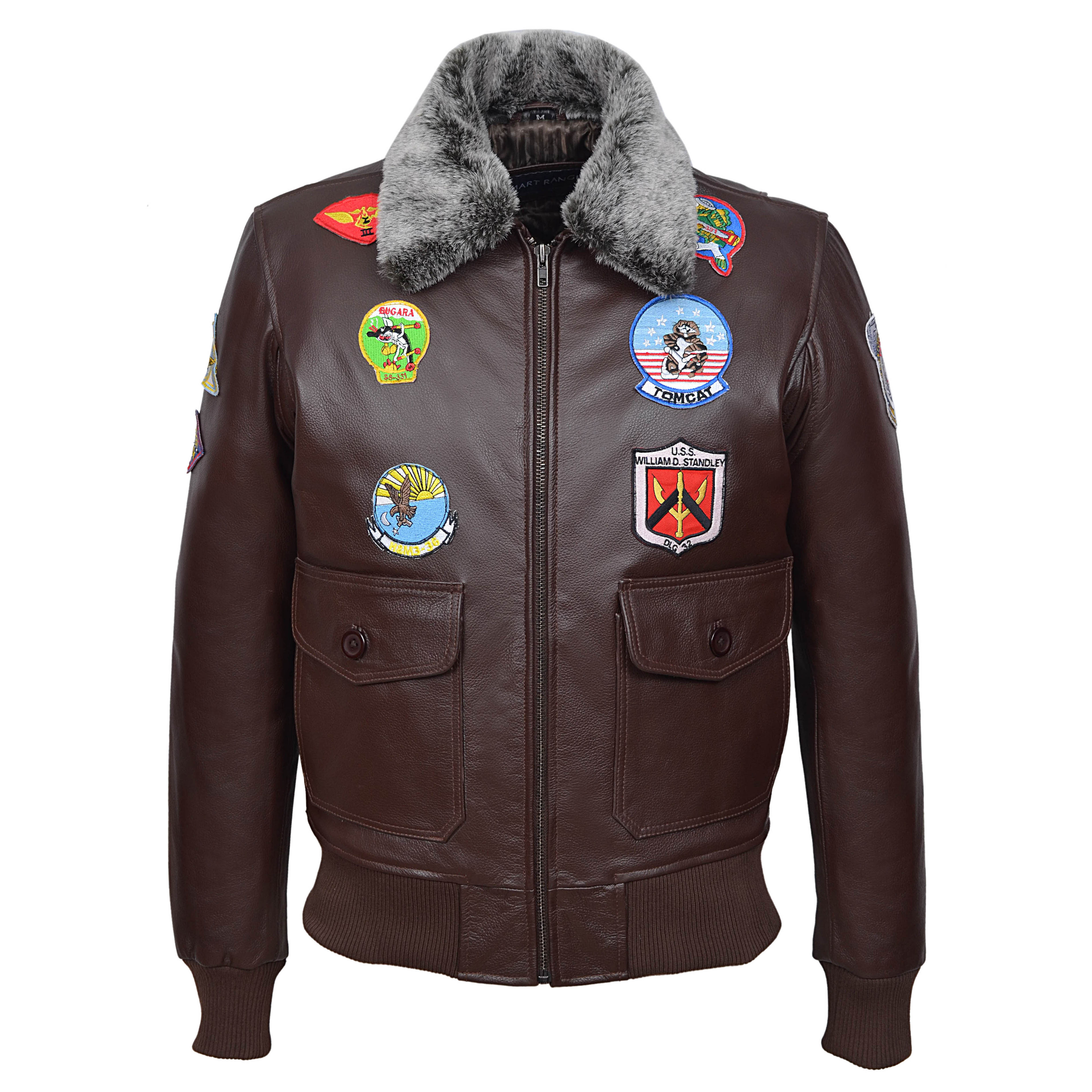 Badges marron cheveux gris sur
