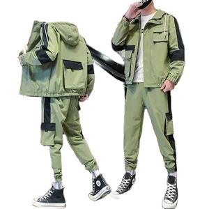 Conjunto Deportivo de Pantalones Cargo y Sudadera con Capucha y Cremallera para Hombre y Mujer, Transpirable, Talla Grande, de Poliéster y Algodón, para Otoño e Invierno - Product Image 3