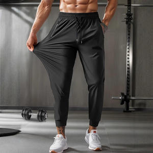 Oem Customized logo Design Ice Silk Men's Gym Sports Breathable Training Fitness Running Zipper Pocket <b>Trousers</b> Sweatpants - Product Image 4