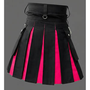 กิ๊ตส์แฟชั่นสีชมพูร้อนแรงสำหรับผู้หญิง สไตล์สก็อตแลนด์ ผ้าฝ้ายอเนกประสงค์ มีให้เลือกหลายสีและแบบจีบ - Product Image 3