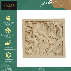 Magnifique Panneau Mural Moderne en Marbre Écologique Sculpté à la Main et Personnalisable pour Entrée de Villa de Luxe - À Vendre - Product Image 6