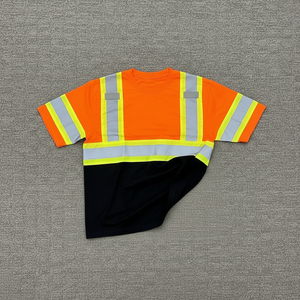 เสื้อก่อสร้างสะท้อนแสงแบบ Hi-Vis แขนยาว เสื้อนิรภัยพร้อมแถบสะท้อนแสงเพื่อความปลอดภัยของคนงาน - Product Image 5