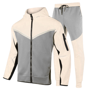 Highstreet Men's Cotton Fleece Winter Streetwear Hooded Tracksuit Multiple Colors Stylish Windbreaker Quick-drying Casual <b>Track</b> - Product Image 3