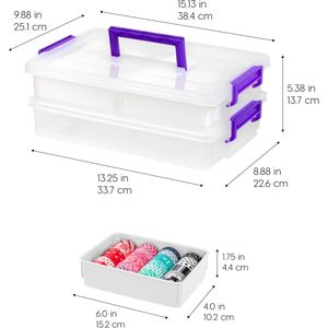 1 Confezione da 9 Qt. Contenitori in Plastica per Artigianato con Coperchi, Piccoli Organizzatori per Ufficio e Forniture Artistiche, Scatole Sensoriali - Product Image 2