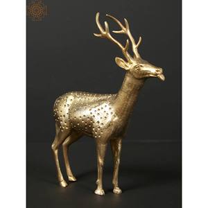 Sculpture de cerf mignonne de 8 pouces faite à la main Article de décoration pour la maison avec langue qui sort Article de décoration unique pour la maison - Product Image 3