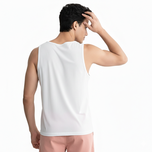 Camiseta sin mangas de color blanco para hombre, talla grande, transpirable, ecológica, de secado rápido, tejida, para motociclistas. - Product Image 2