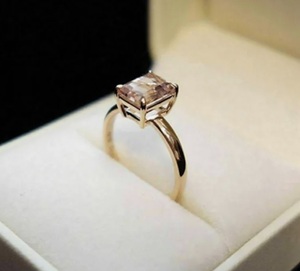 Anillo de Compromiso Vintage con Morganita Ovalada, Plata de Ley, Gema Rosa, para Regalo de Boda - Product Image 2