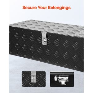 Cassetta Portautensili in Alluminio Rinforzato su Misura per Cassone Camion, con Maniglia Laterale Cromata a Strisce e Chiavi di Blocco, Organizer Contenitore Portautensili in PC - Product Image 4