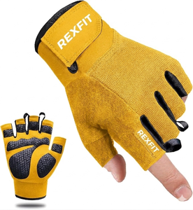 REXFIT Half Finger Gym <b>Gloves</b> Mesh Breathable Non-Slip Adjustable Wrist Strap Fitness Training <b>Weight</b> Lifting - Product Image 4