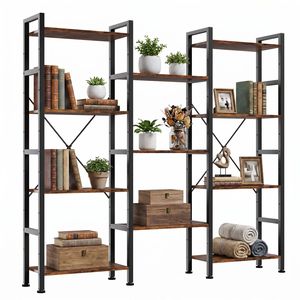 Libreria Moderna in Metallo a 3 Colonne e 4 Ripiani, Ampia Libreria con 11 Scaffali Aperti Regolabili per Casa e Ufficio - Product Image 1