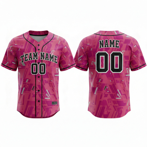 High-Performance Breathable Polyester Sportswear Custom Heat-Transfer Printed <b>Baseball</b> Uniform Adults Plus Size Front OEM - Product Image 2