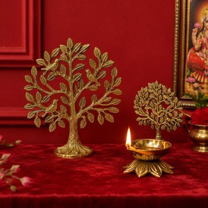 Sculpture d'arbre traditionnelle en laiton de 6 pouces, décoration de bureau Feng Shui, artisanat en métal, ornement pour la maison et le bureau, design Art Déco - Product Image 4