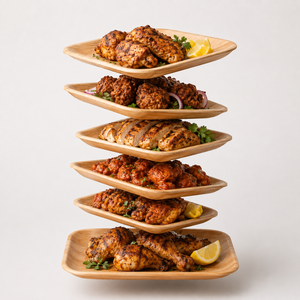 Assiettes en feuilles de palmier Areca, 6 pouces, carrées, jetables, pour la restauration, les restaurants et les événements de mariage - Product Image 1
