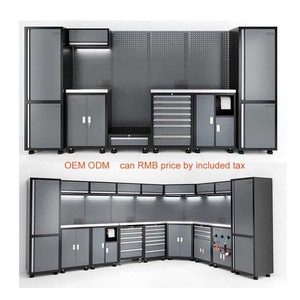 Conjunto de Gabinetes Modulares de Hierro para Herramientas con Panel Perforado y Cerradura con Llave - Muebles de Almacenamiento Industriales Modernos para Garaje Comercial OEM/ODM S100-7824 - Product Image 2