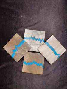 Sous-verre fait main en résine époxy transparente populaire pour ensemble de 2 tasses à thé design de haute qualité en gros tapis et tampons sous-verre carré - Product Image 4