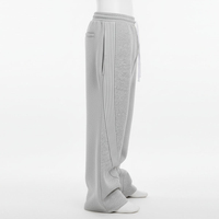 2026 Wholesale Custom Logo Streetwear Casual Eco-Friendly Quick Dry Breathable Cotton Oversize Baggy Jogging Wide Leg Stacked