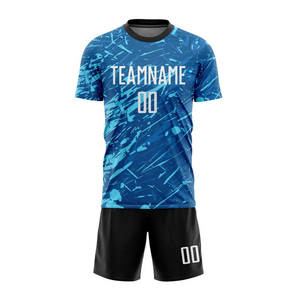 ชุดฟุตบอลคุณภาพสูง แห้งเร็ว ระบายอากาศดี รับทำโลโก้ โพลีเอสเตอร์ ราคาส่ง เสื้อผ้ากีฬา ตัดเย็บอัตโนมัติ - Product Image 1