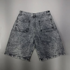 Shorts de Mezclilla Negros Lavados con Diseño Bordado, Estilo Urbano Vintage, Shorts Casuales de Verano - Product Image 4
