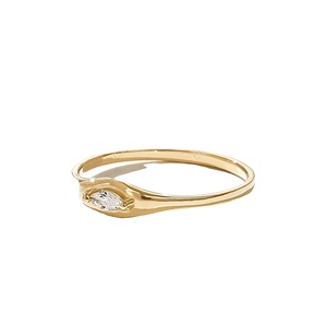 Bague de fiançailles en diamant taille marquise naturel certifié IGI, or massif 14 carats, sertie en bézel, bague de mariage, bague signet pour femme - Product Image 6