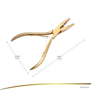 Kit d'outils professionnels de pointe pour extensions de cheveux en acier inoxydable plaqué or, matériau composite de haute qualité, tendance actuelle, pour la maison - Product Image 6