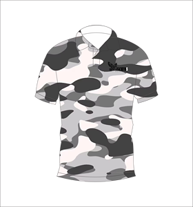 T-shirt de sport athlétique à manches courtes en tissu compressif camouflage urbain gris - Product Image 1