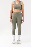 Conjuntos de Leggings y Sujetador de Yoga para Hombre Personalizables de Alta Calidad, Tallas Grandes, con Detalle de Cinturón a Rayas, Cintura Alta, 2 Piezas, Transpirables, Teñidos